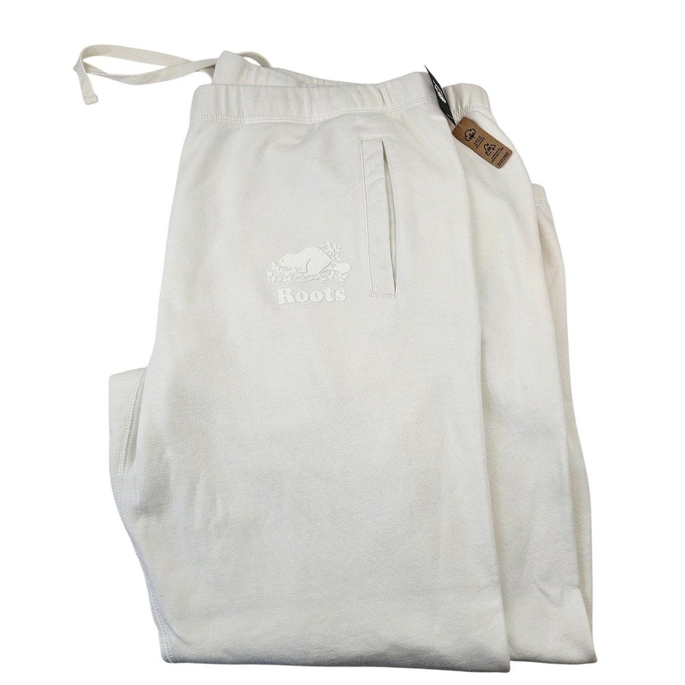 Roots original sweatpant egret white‎ drawstring nwt, size 3X